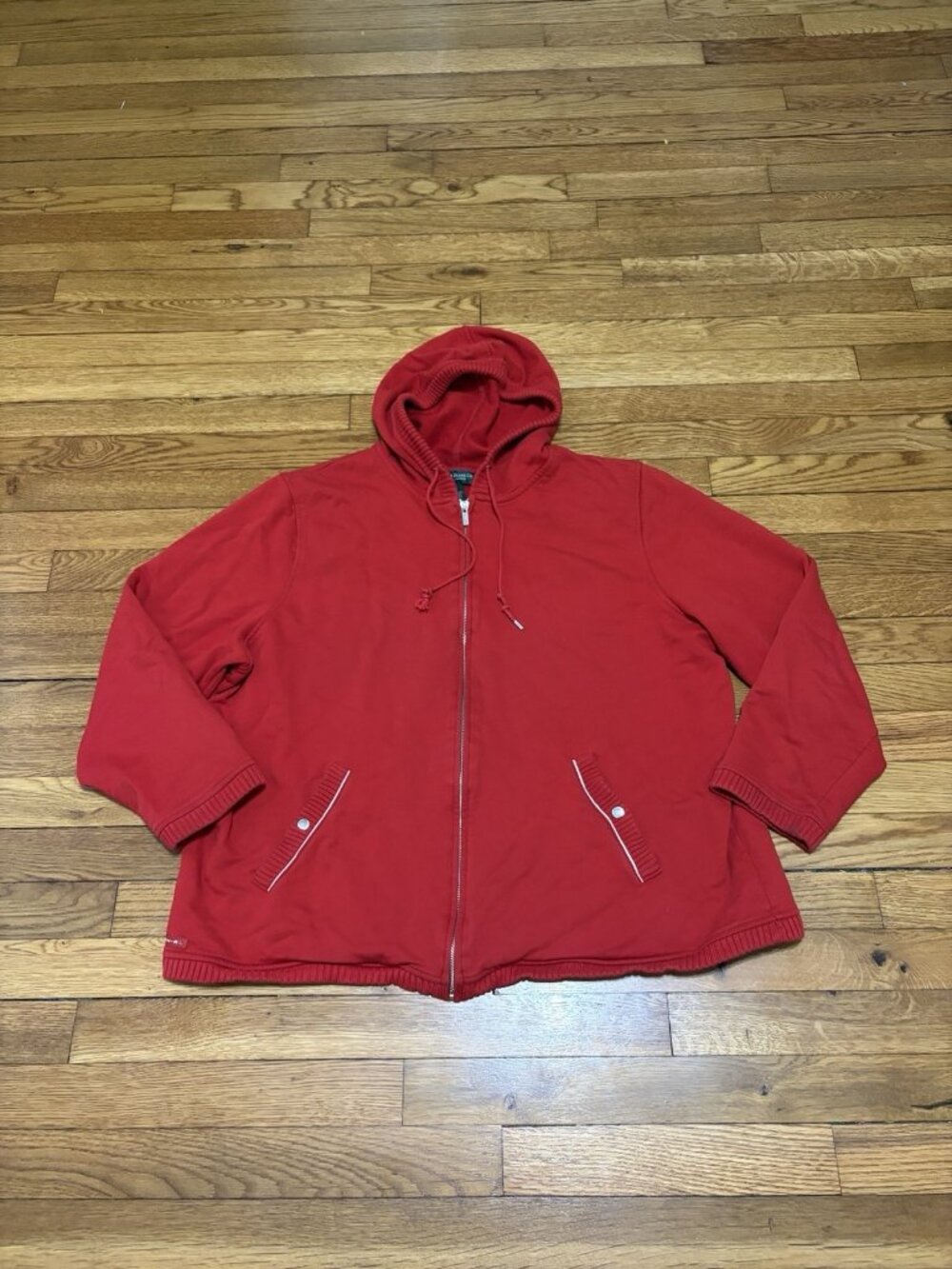 Ralph Lauren Jeans. Co Womens Full Zip Hoodie Sweatshirt Plus Sz 2X Red Vintage